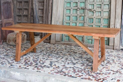 Rustykalny stół z grubym blatem - akacja azjatycka - meble indyjskie Orange Tree