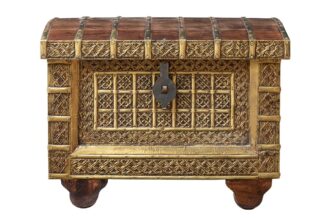 Średniowieczny kufer z mosiądzem - Orange Tree meble indyjskie
