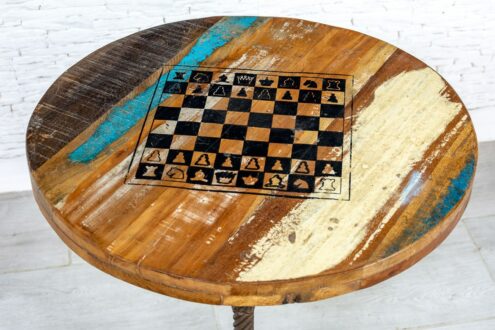 Okrągły stolik szachowy loft - Orange Tree meble indyjskie