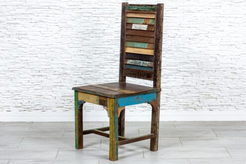 Kolorowe krzesło recycled - Orange Tree meble indyjskie