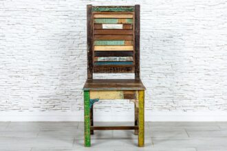 Kolorowe krzesło recycled - Orange Tree meble indyjskie