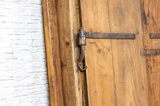 Stare drzwi tekowe z pawiami - Orange Tree meble indyjskie