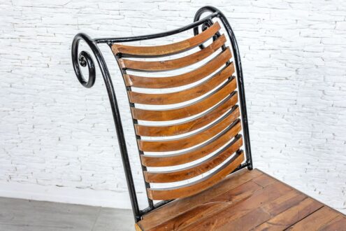 Metalowy hoker z drewnem - Orange Tree meble indyjskie