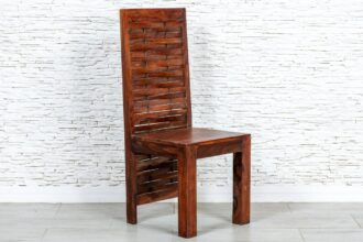 Brązowe krzesło z plecionką - Orange Tree meble indyjskie