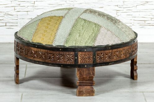 Puf patchwork w stoliku - Orange Tree meble indyjskie