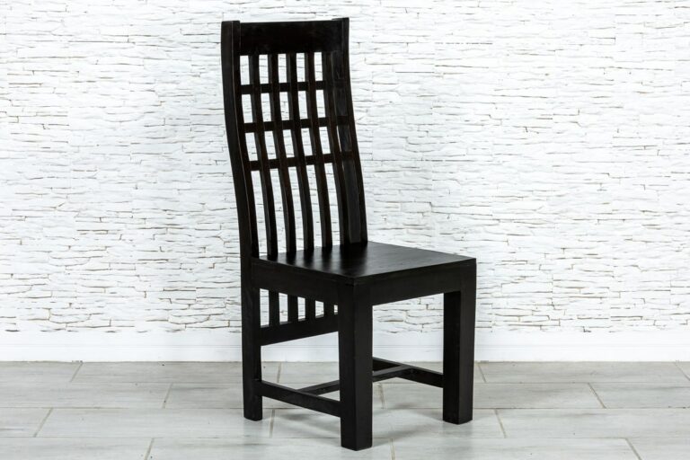 Czarne krzesło z kratką - Orange Tree meble indyjskie