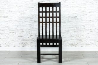 Czarne krzesło z kratką - Orange Tree meble indyjskie