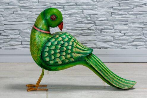 Zielona papuga drewniana 1