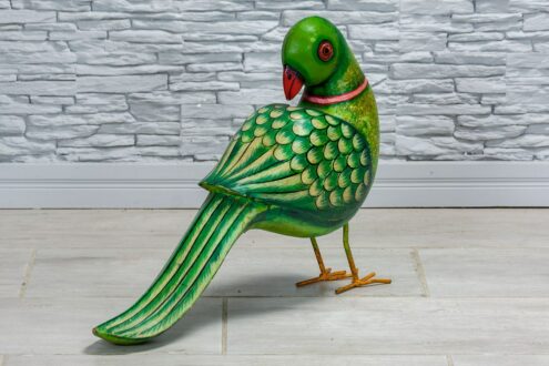 Zielona papuga drewniana 3