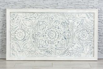 Bielony panel z rzeźbioną mandalą 160x90cm 1