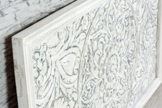 Bielony panel z rzeźbioną mandalą 160x90cm 3