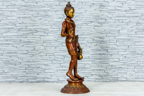 Mosiężna figurka młodego buddysty 81cm 2