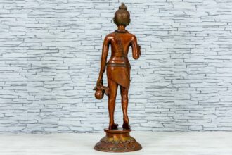 Mosiężna figurka młodego buddysty 81cm 5