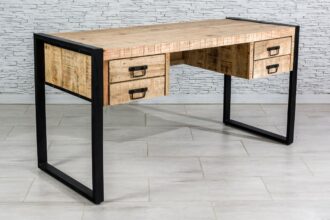 Nowoczesne biurko z karbowanym drewnem 1
