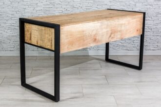 Nowoczesne biurko z karbowanym drewnem 5