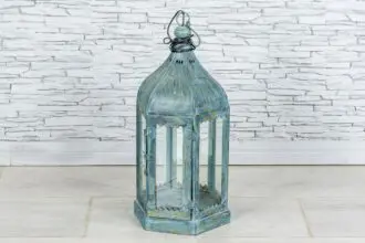 6-kątny niebieski lampion 57 cm 1