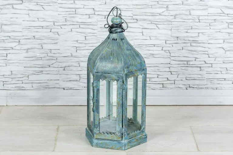 6-kątny niebieski lampion 57 cm 1