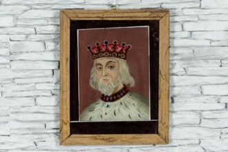 Król brytyjski malowany na szkle (183-F)