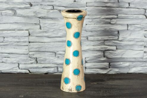 Świecznik w niebieskie kropki 23cm 1