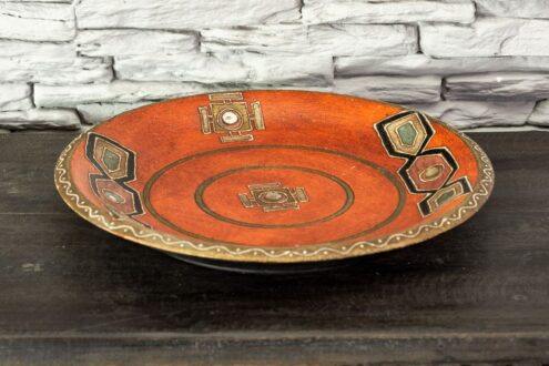 Ozdobny drewniany talerz z lusterkami - Orange Tree meble indyjskie - 2