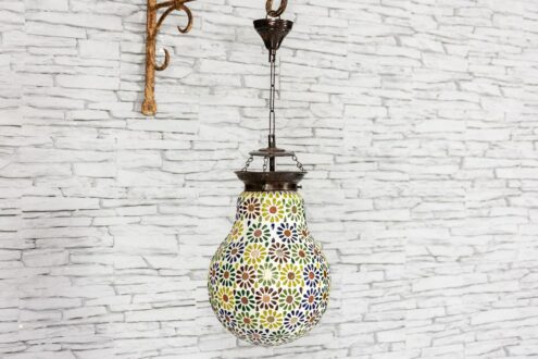 Witrażowa lampa jak żarówka śr. 20cm 1