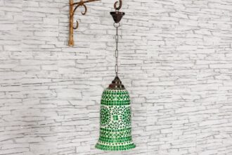 Lampa szklana zielony dzwonek śr. 18cm 1