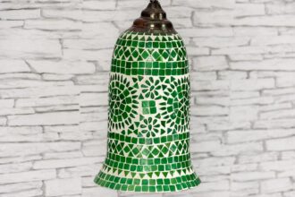 Lampa szklana zielony dzwonek śr. 18cm 2