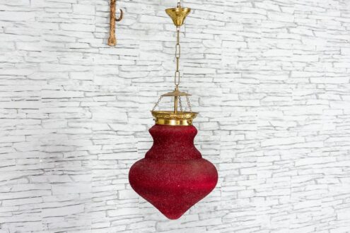 Czerwona lampa z brokatem śr. 27cm 1