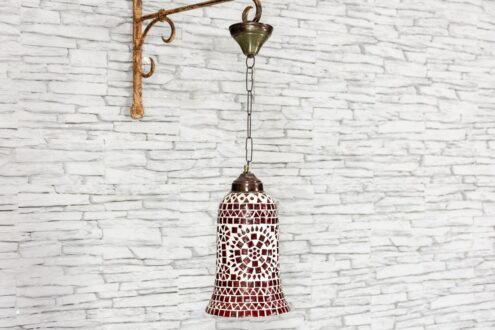 Lampa szklana wiśniowy dzwonek śr. 16cm 1