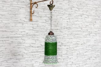 Lampa szklana zielony dzwonek śr. 17cm 1