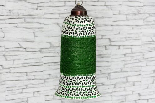 Lampa szklana zielony dzwonek śr. 17cm 2