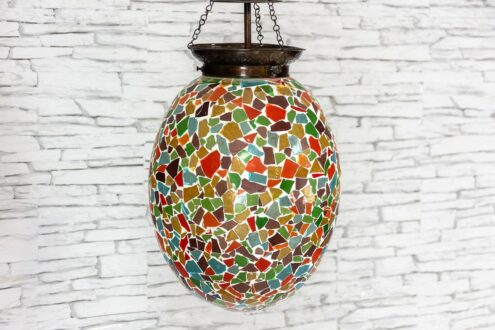 Lampa jajko z kolorowymi szkiełkami śr. 25cm 2