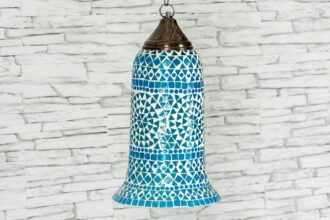 Lampa szklana niebieski dzwonek śr. 19cm 2