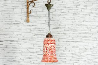 Lampa szklana pomarańczowy dzwonek śr. 15cm 1