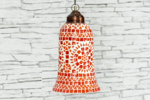 Lampa szklana pomarańczowy dzwonek śr. 15cm 2