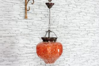 Pomarańczowa lampa truskawka śr. 25cm 1
