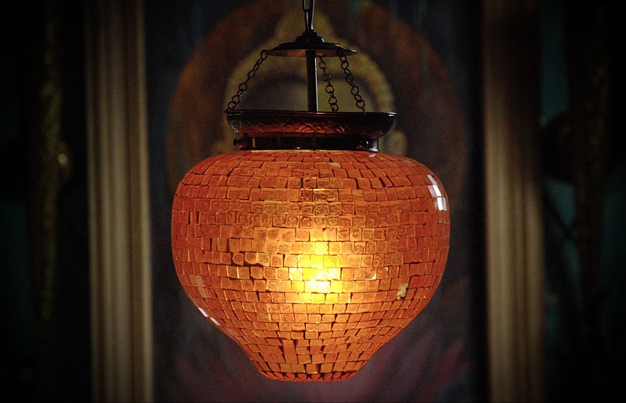 Pomarańczowa lampa truskawka śr. 25cm 3