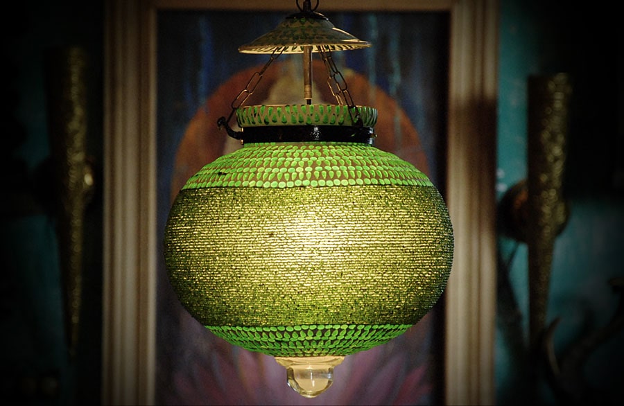 Lampa z zielonymi koralikami śr. 31cm 2