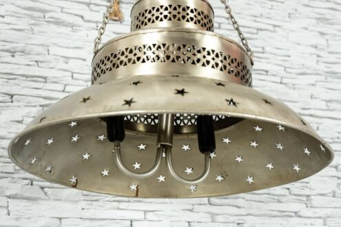 Lampa metalowa LOFT srebrna 3