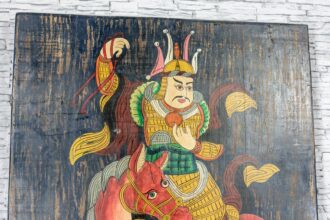 Obraz na deskach - władca tybetański na koniu 2