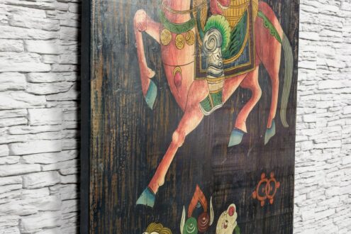 Obraz na deskach - władca tybetański na koniu 3