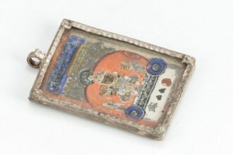 Stary indyjski medalion w srebrze z miniaturką 989 2