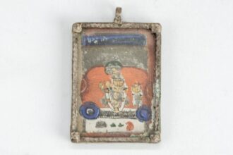 Stary indyjski medalion w srebrze z miniaturką 990 1