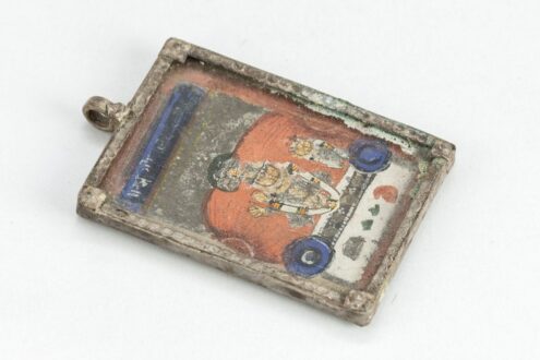 Stary indyjski medalion w srebrze z miniaturką 990 2