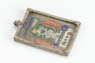 Stary indyjski medalion w srebrze z miniaturką 992 2