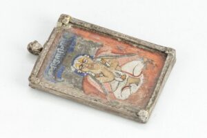 Stary indyjski medalion w srebrze z miniaturką 993 2