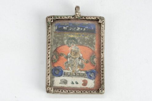 Stary indyjski medalion w srebrze z miniaturką 995 1
