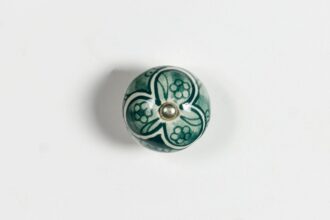 Uchwyt ceramiczny kulka 4cm - ciemnozielona koniczyna 2