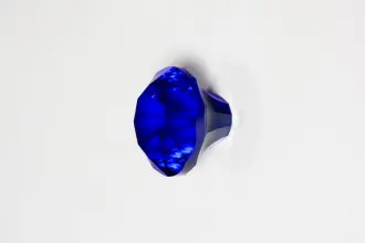 Duży uchwyt szklany kobaltowy "diament 1