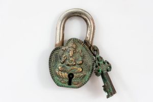 Mosiężna kłódka z Ganesha 1